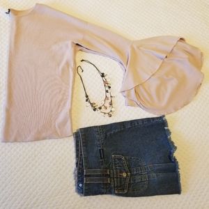 Express Rose Sweater w/ Trumpet Sleeves